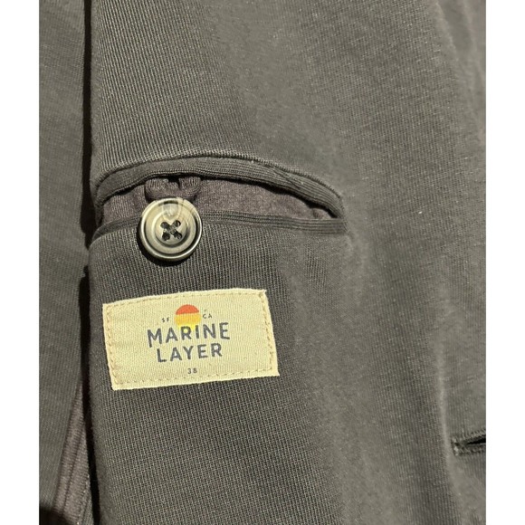 Marine Layer Men's  Duke Blazer Blue Size 38 Regular Jersey Knit Unstructured - Picture 3 of 9